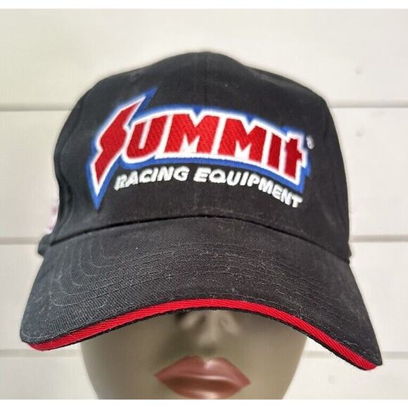 Summit Racing Equipment Black Baseball Cap Hat Hook And Loop Adjustable - Picture 1 of 6